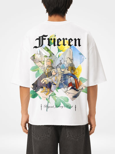 Beyond Journey's End Cropped Raw-Edge Tee