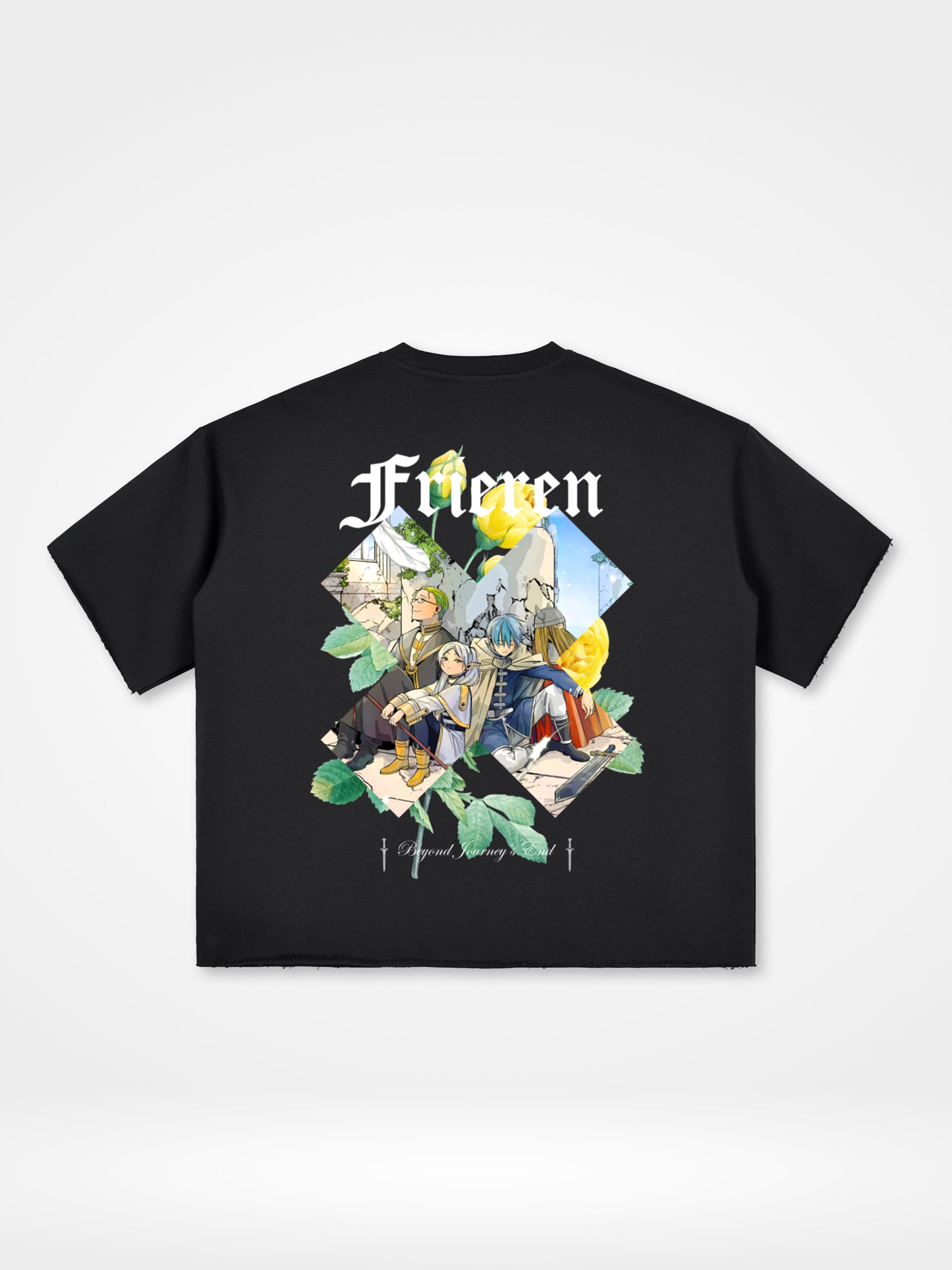 Beyond Journey's End Cropped Raw-Edge Tee (dark)