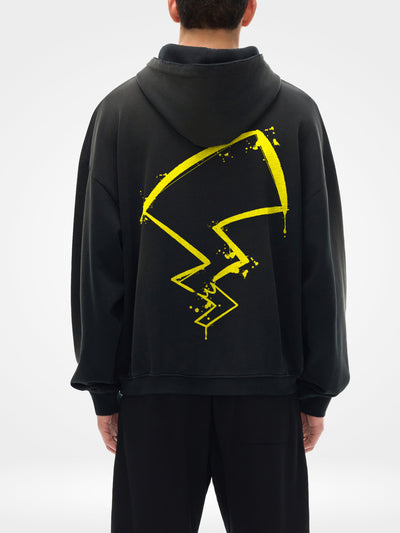 Shock Crown Graffiti Sunfaded Distressed Hoodie