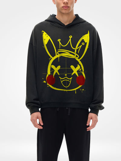 Shock Crown Graffiti Sunfaded Distressed Hoodie