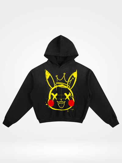 Shock Crown Graffiti Sunfaded Distressed Hoodie