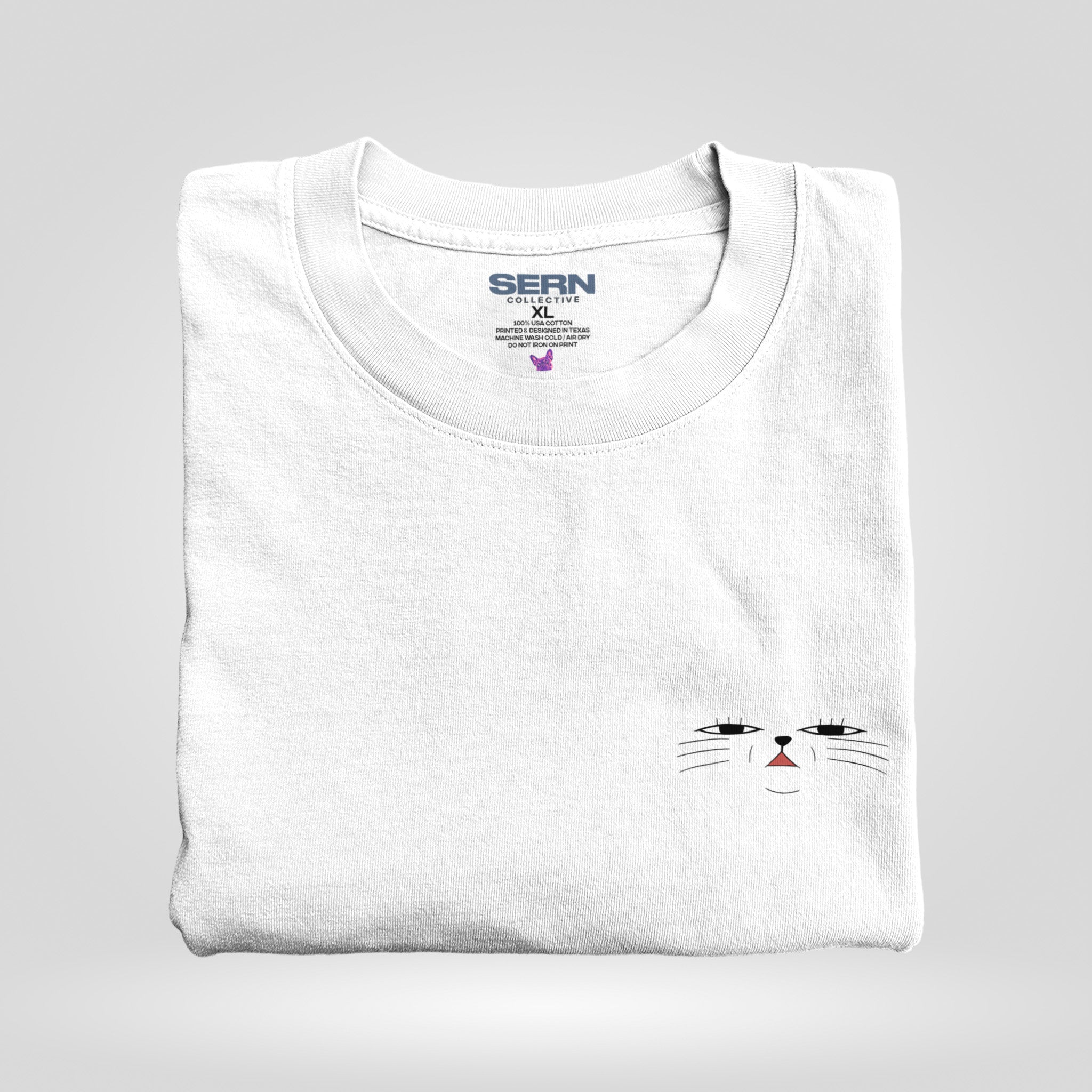 Turbo Cat Face in white