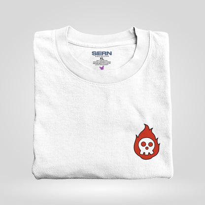 Burning Skull in white