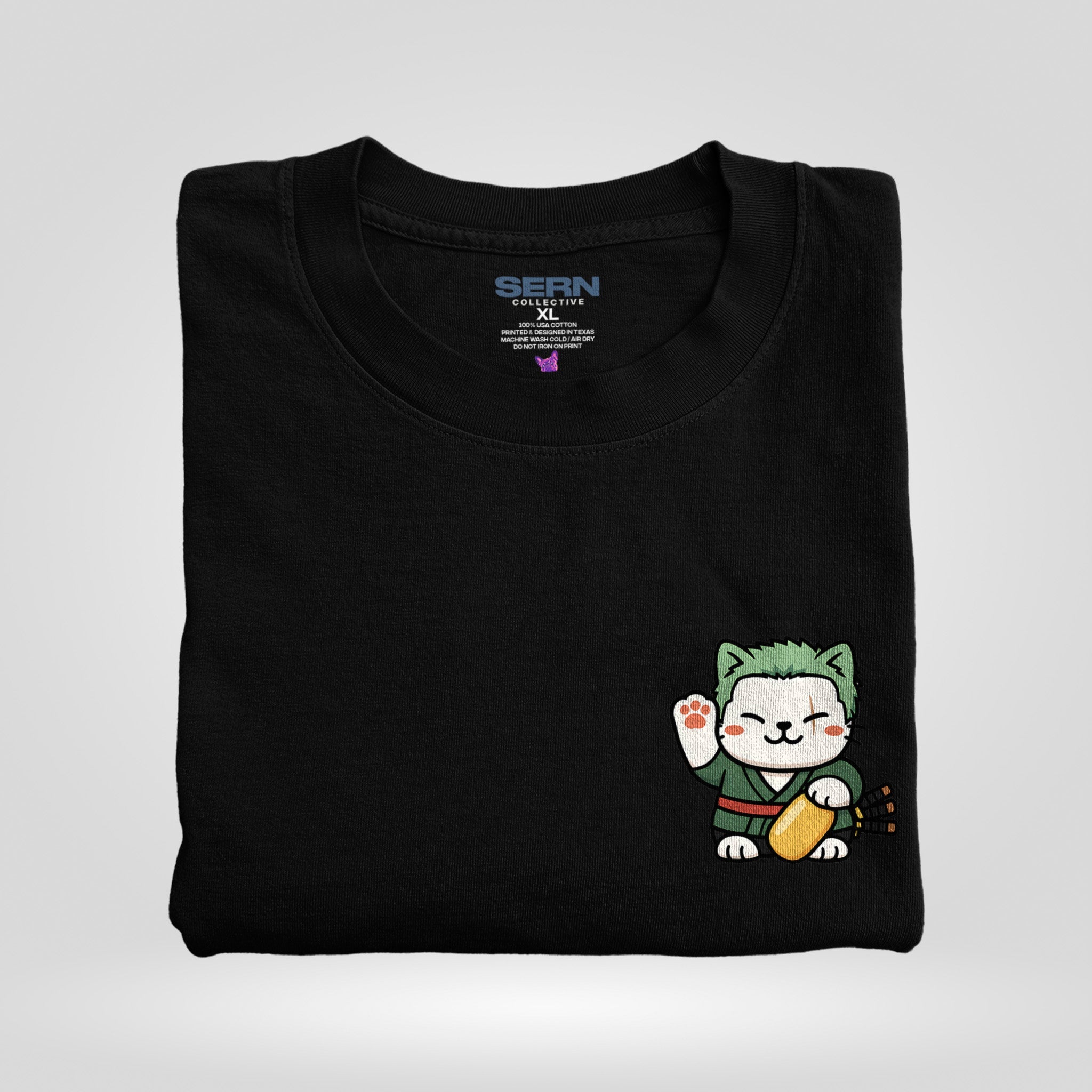Lucky Cat – Pirate Hunter (Green Robe) in black